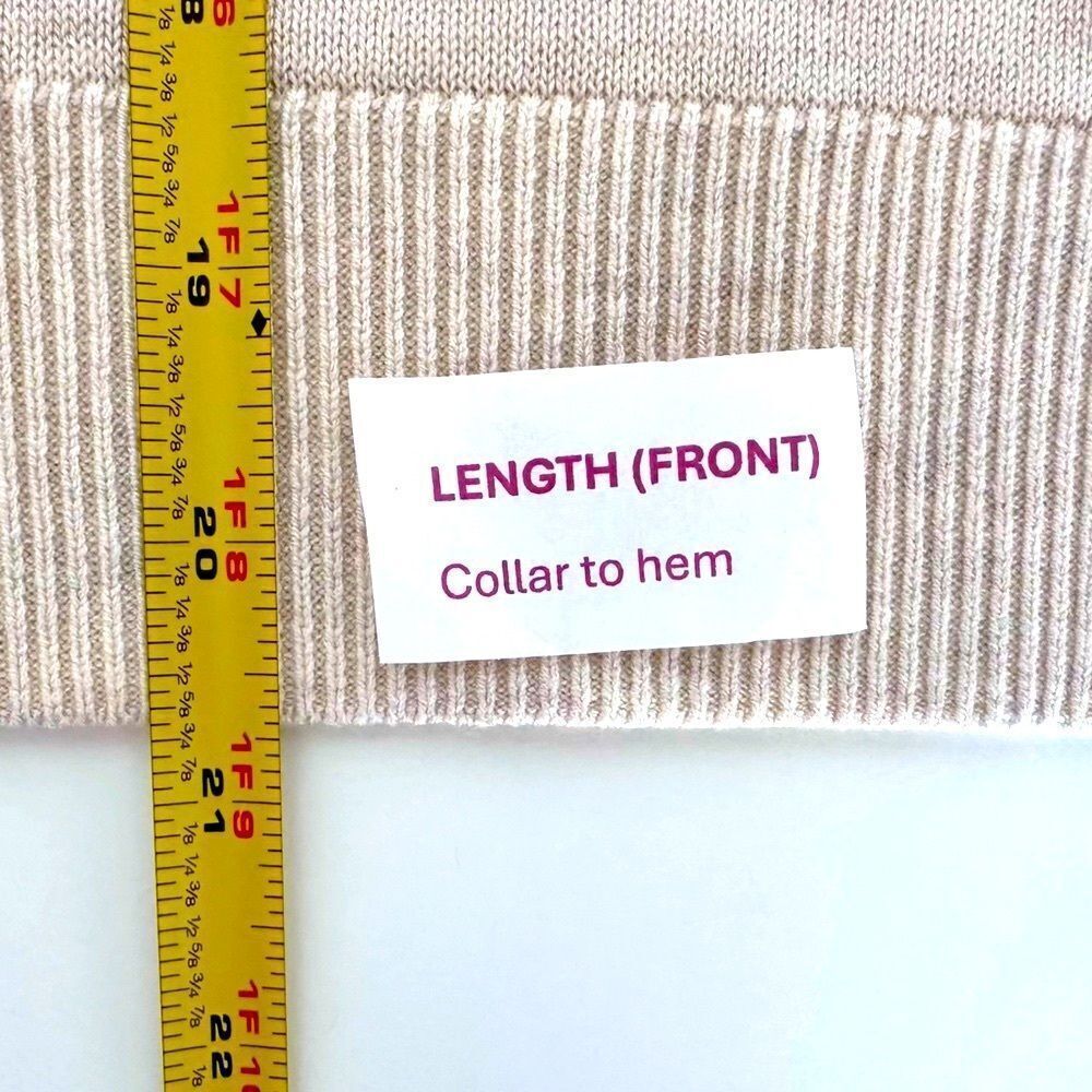 BANANA REPUBLIC Sweater Women Small (S) Beige Cut Out 3/4 Sleeve Ladies - Picture 6 of 11